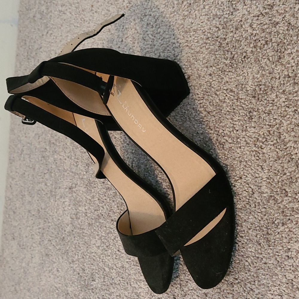 Black open toe heels